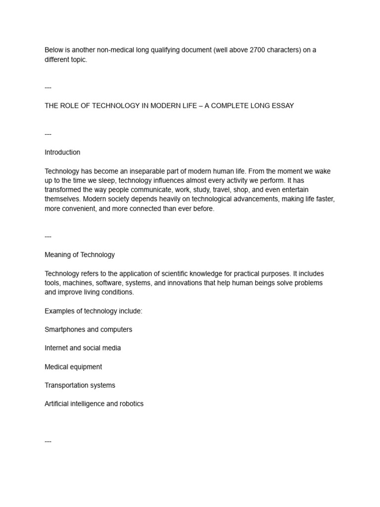 The Impact of Technology on Modern Life | PDF | Educational Technology ...