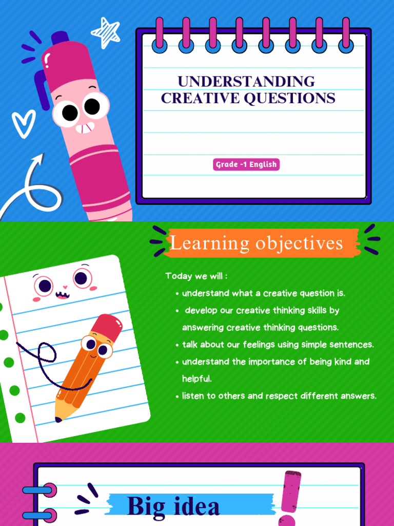 Creative Questions for Grade 1 English | PDF