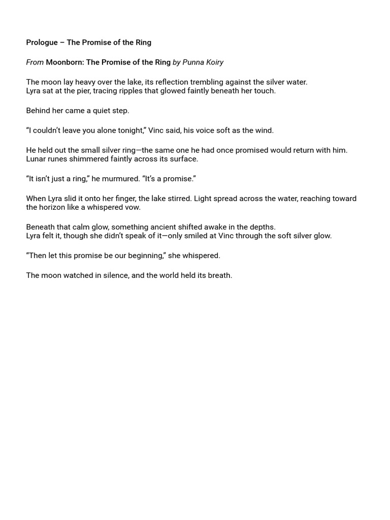 The Promise of the Ring: A Prologue | PDF