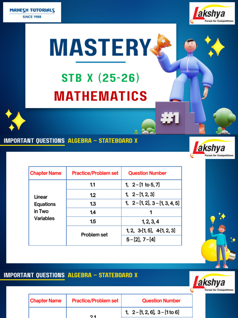 Important Algebra & Geometry Questions | PDF | Geometry | Circle