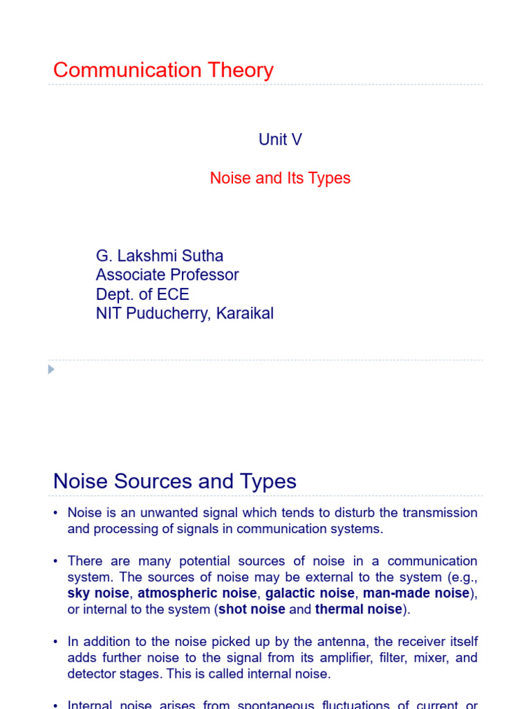 Types of Noise in Communication Systems | PDF | Diode | Electronic ...