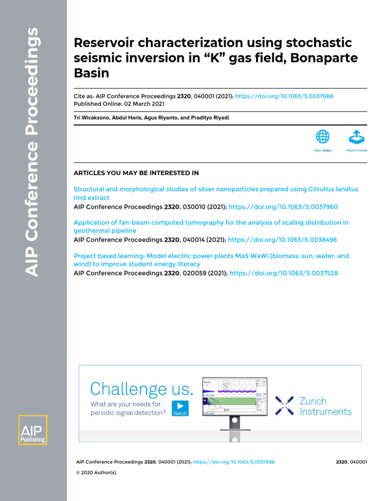 Stochastic Seismic Inversion in Gas Field | PDF | Applied Mathematics