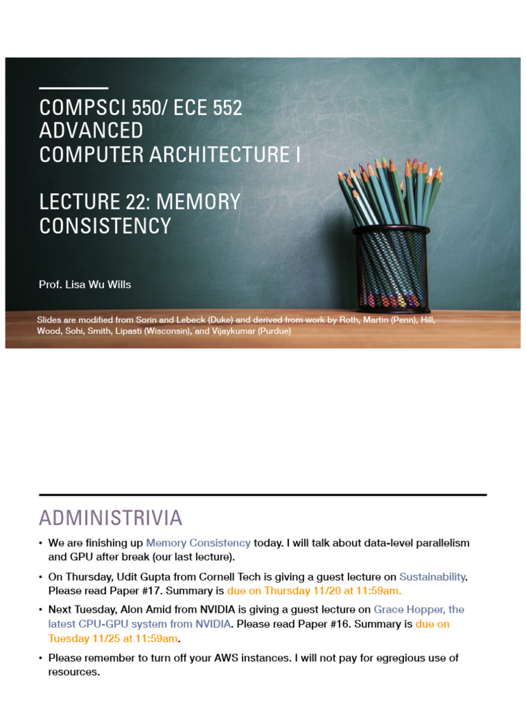 Memory Consistency in Computer Architecture | PDF | Concurrency ...