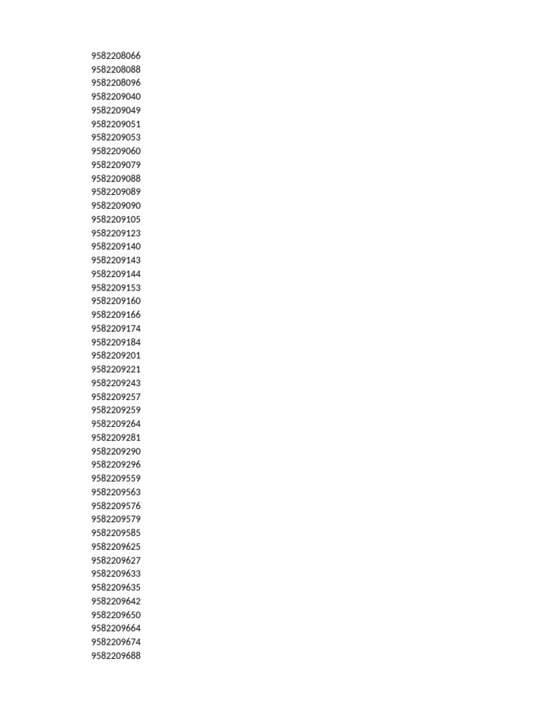 List of Unique Identifiers | PDF
