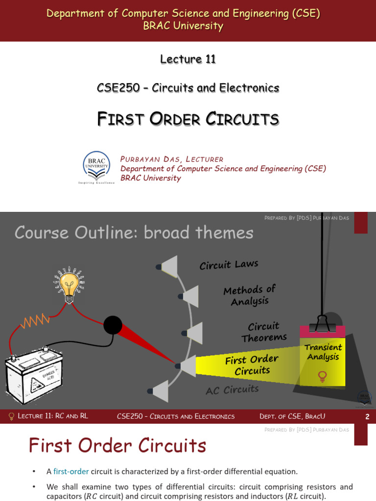 First Order Circuits: RC and RL Analysis | PDF | Inductor | Capacitor