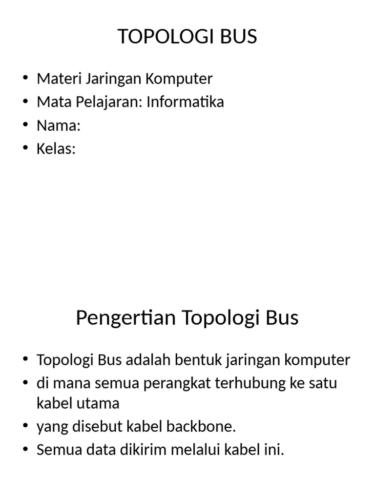 Topologi Bus: Jaringan Komputer Sederhana | PDF