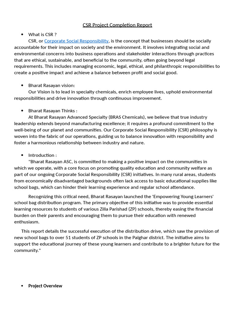 Empowering Young Learners CSR Report | PDF | Corporate Social ...