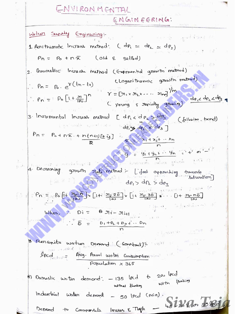 Environmental GATE Short Notes | PDF