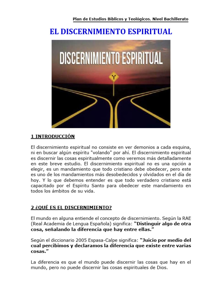 Discernimiento Espiritual en la Biblia | PDF | Biblia | Cristo (título)