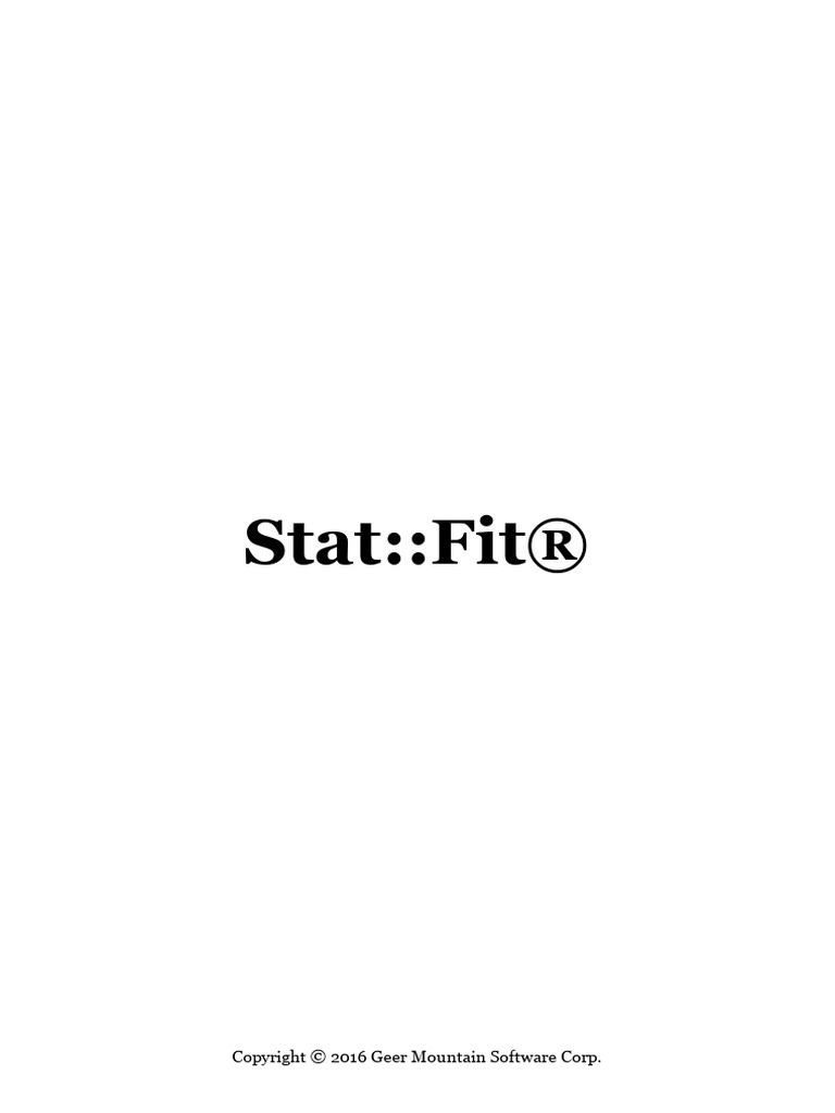 Stat::Fit® Distribution Fitting Guide | PDF | Probability Distribution ...