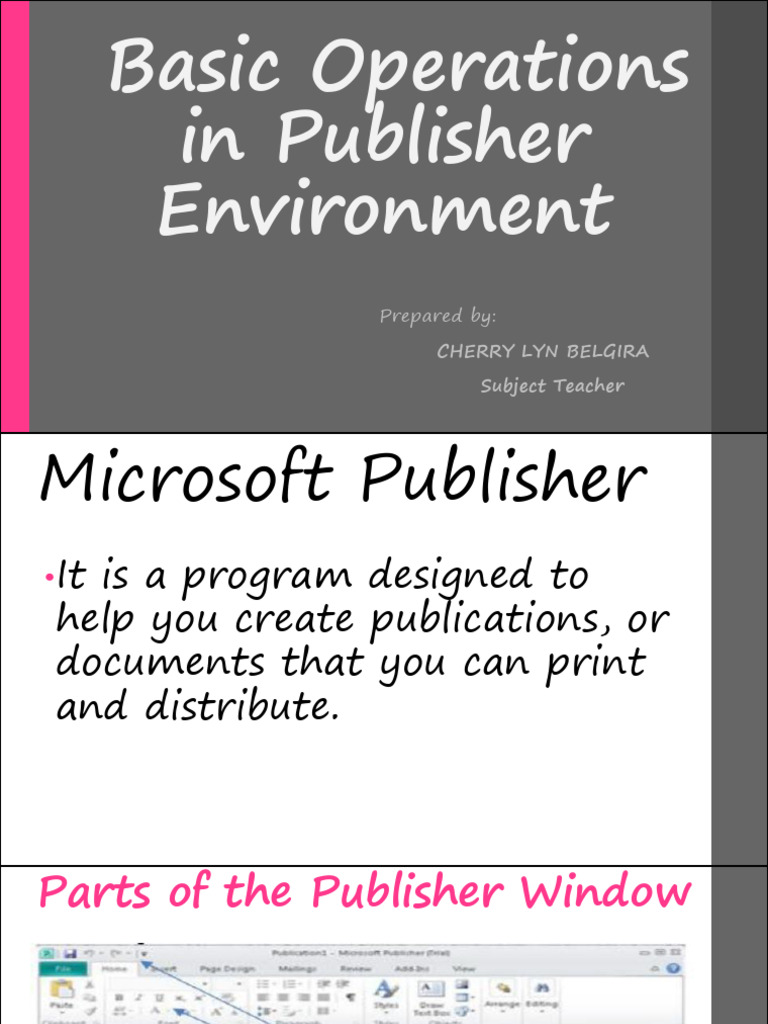 Microsoft Publisher Basic Operations Guide | PDF | Computing ...