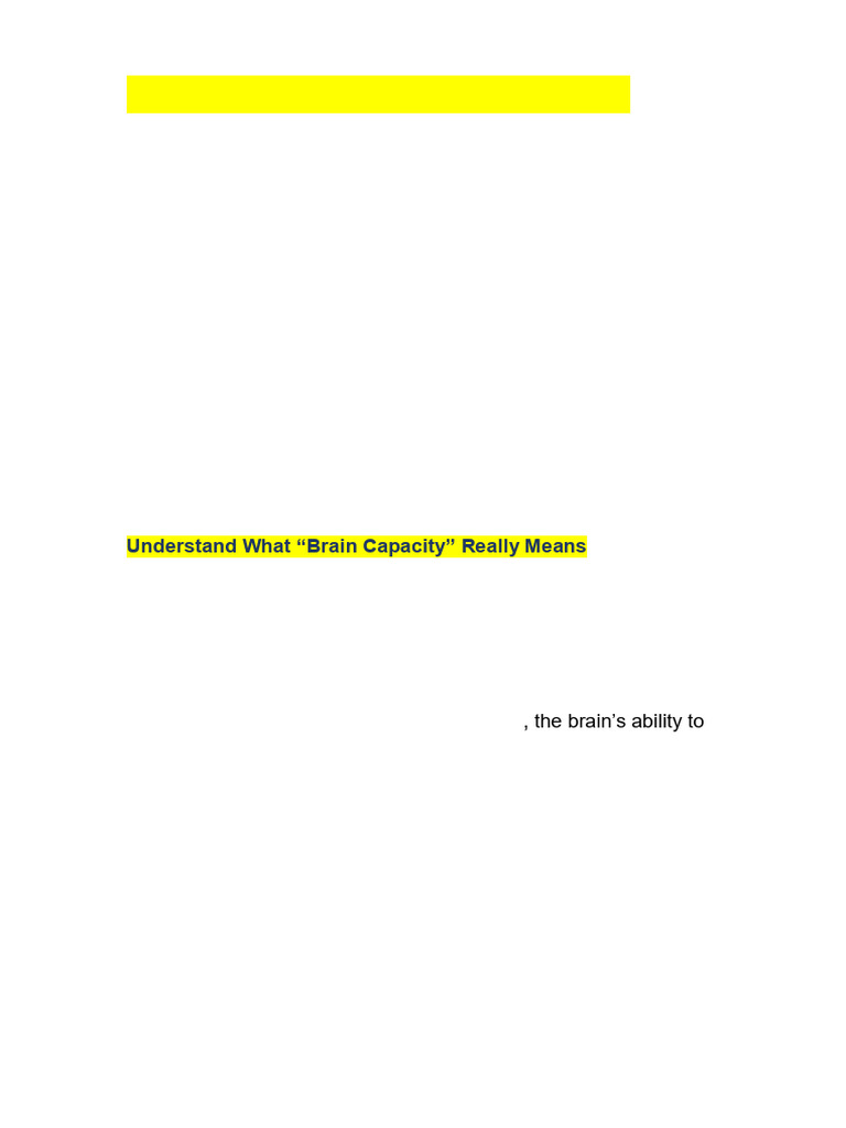 Boost Your Brain Capacity Effectively | PDF | Memory | Brain