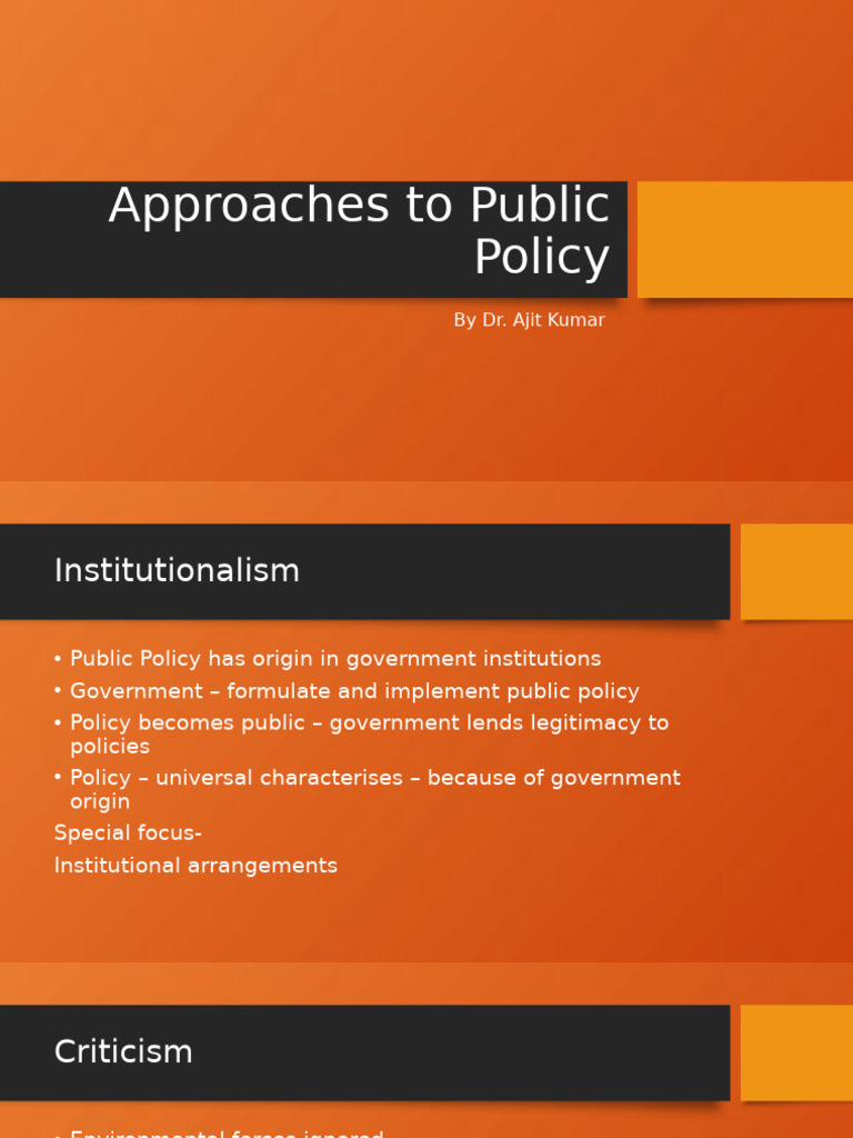 Approaches to Public Policy Analysis | PDF | Rationality | Policy