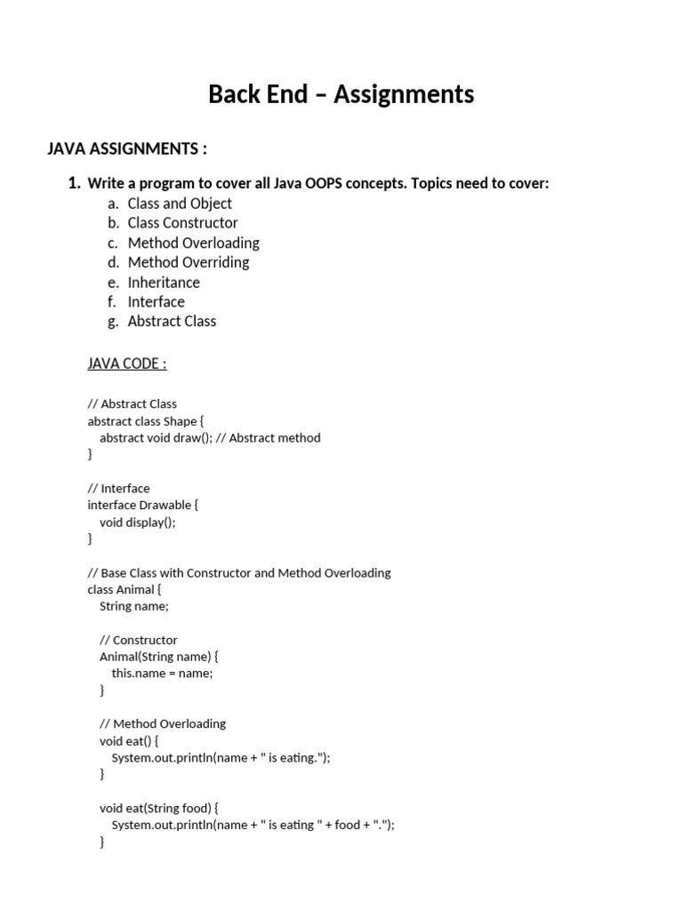 Java OOP and String Operations Assignments | PDF | Method (Computer ...