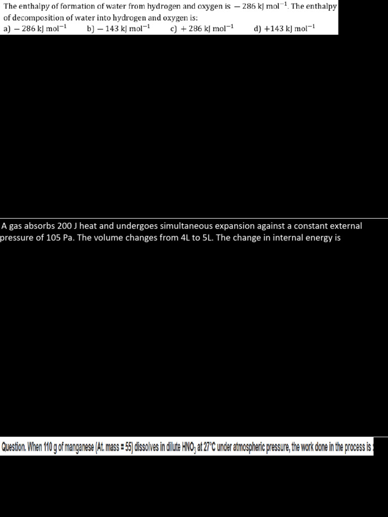 Enthalpy and Internal Energy Calculations | PDF
