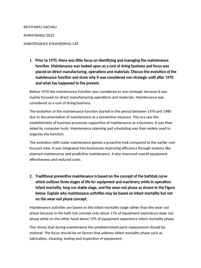 Evolution of Maintenance Engineering Practices | PDF