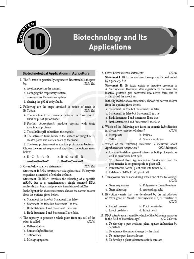 Biotechnological Advances in Agriculture | PDF | Polymerase Chain ...