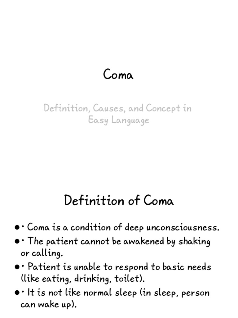 Understanding Coma: Causes and Definition | PDF