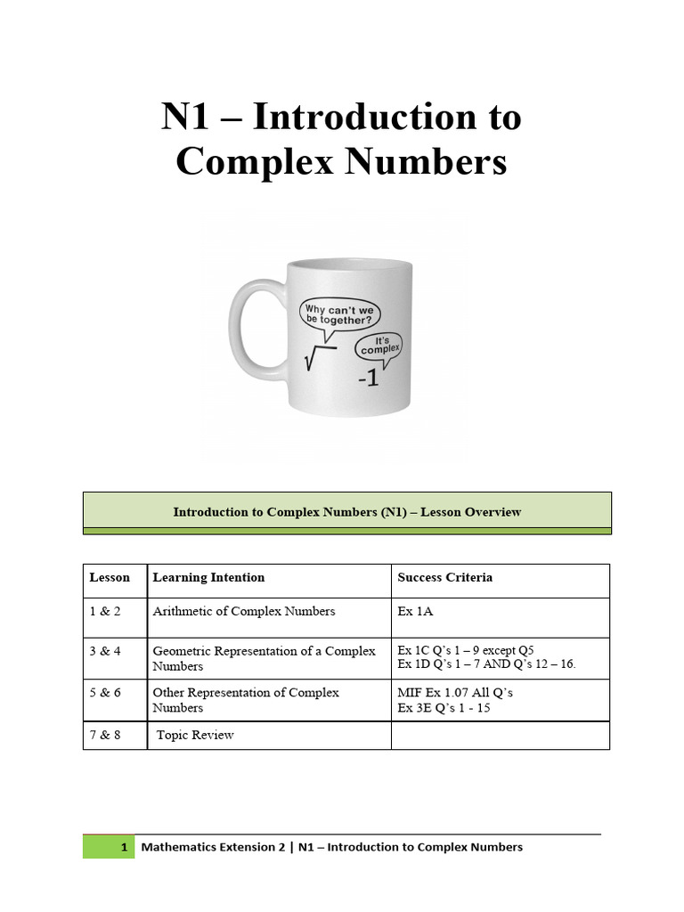 Complex Numbers: Arithmetic & Concepts | PDF | Complex Number | Geometry