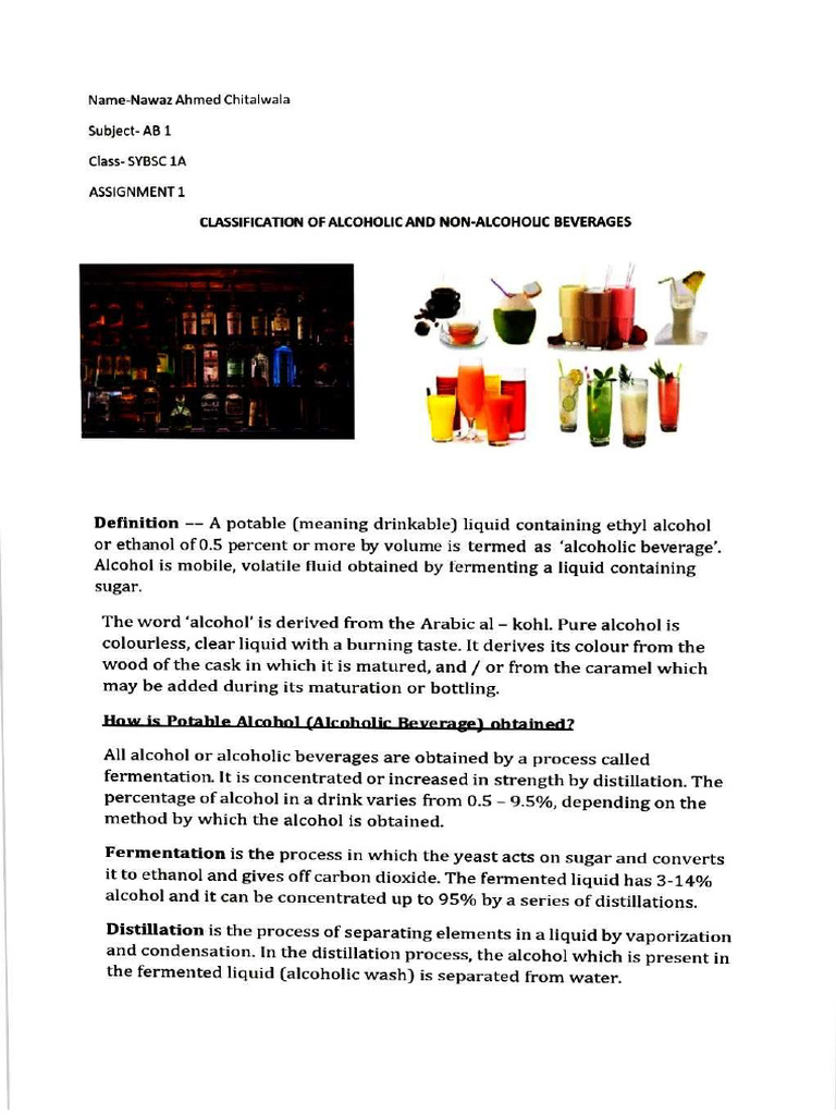 Fermentation, Alcoholic and Non Alcoholic Beverages | PDF