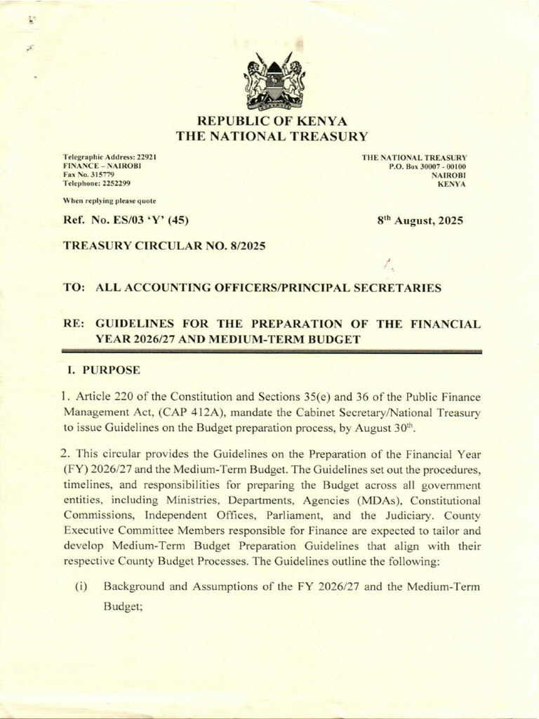 Circular On Guidelines For Preparation of The Fy 2026 2027 and Medium ...