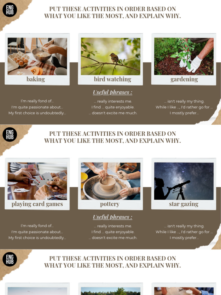 Ranking Personal Activities by Preference | PDF