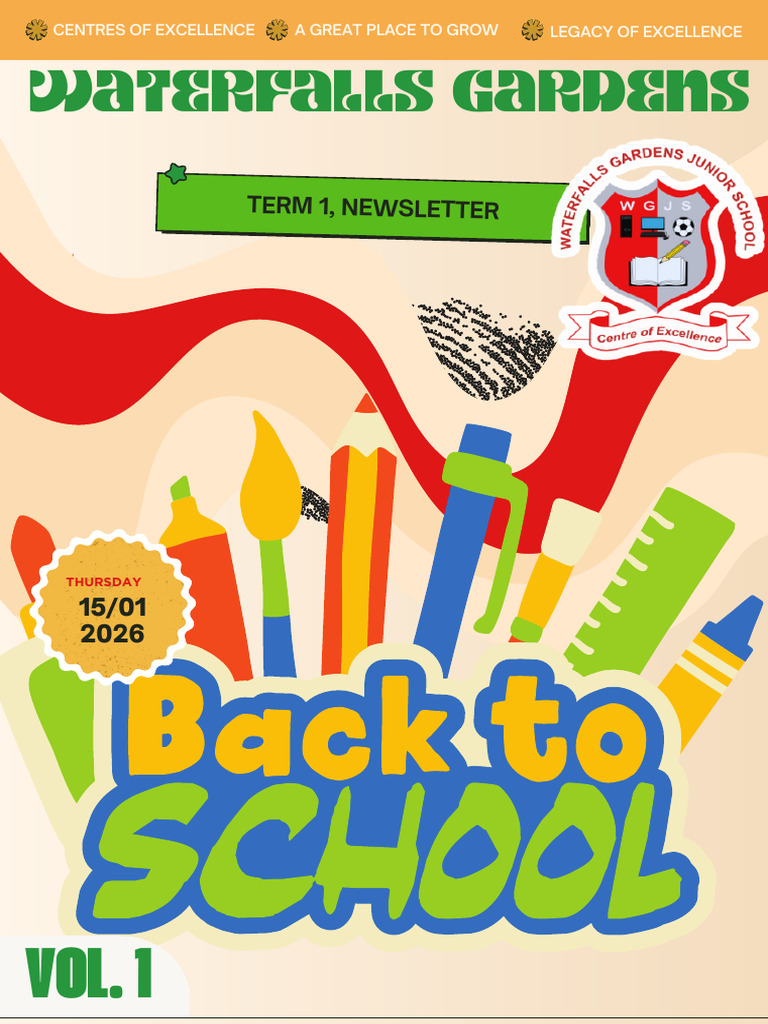 Waterfalls Gardens Term 1 Newsletter 2026 | PDF | Curriculum | Learning