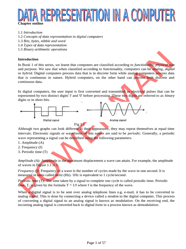 Data Representation in Digital Computers | PDF | Binary Coded Decimal ...