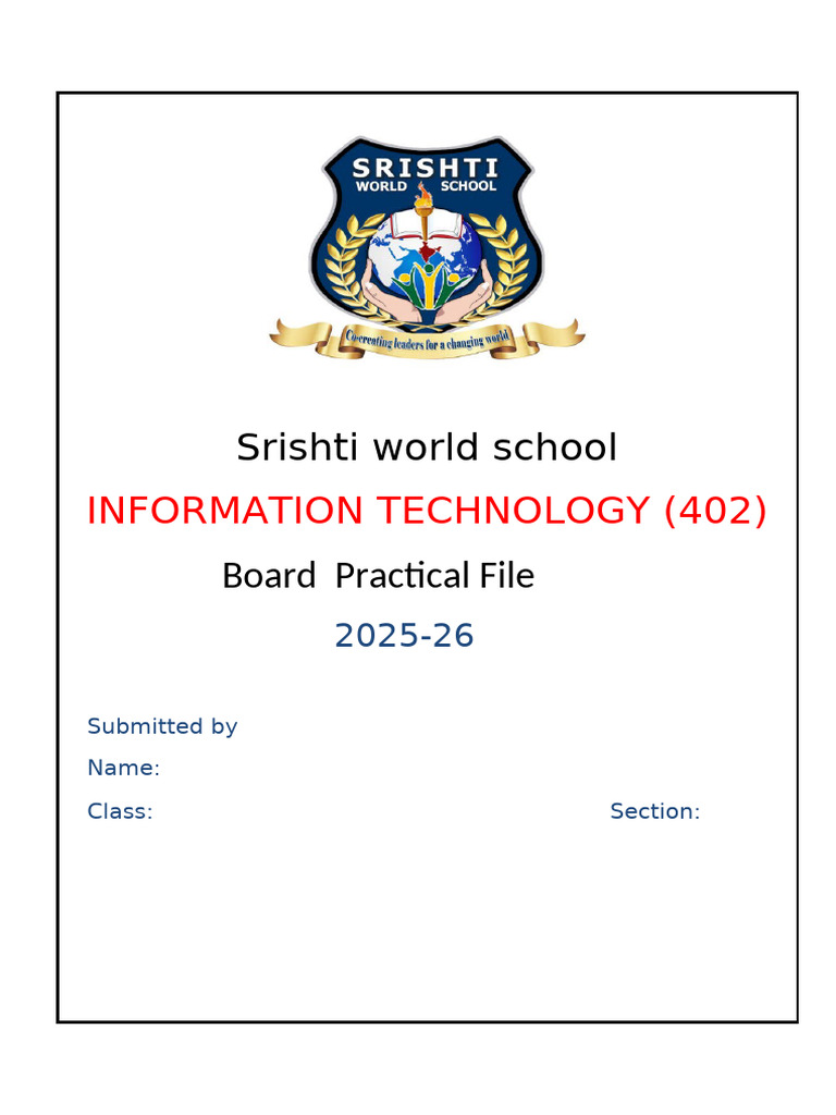 IT Practical File for Class X Students | PDF | Hyperlink | Button ...