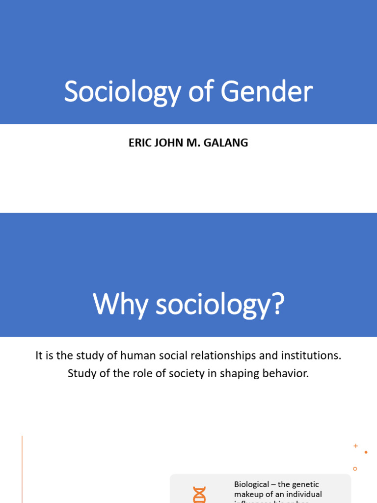 Understanding Sociology of Gender | PDF | Gender Studies | Gender