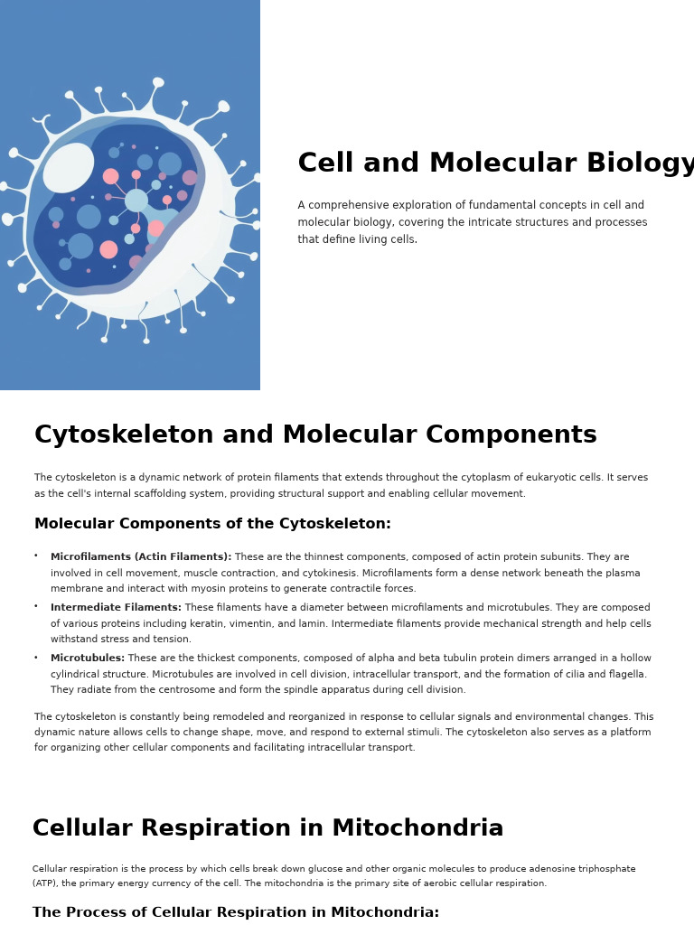 Cell and Molecular Biology | PDF | Cytoskeleton | Cell (Biology)