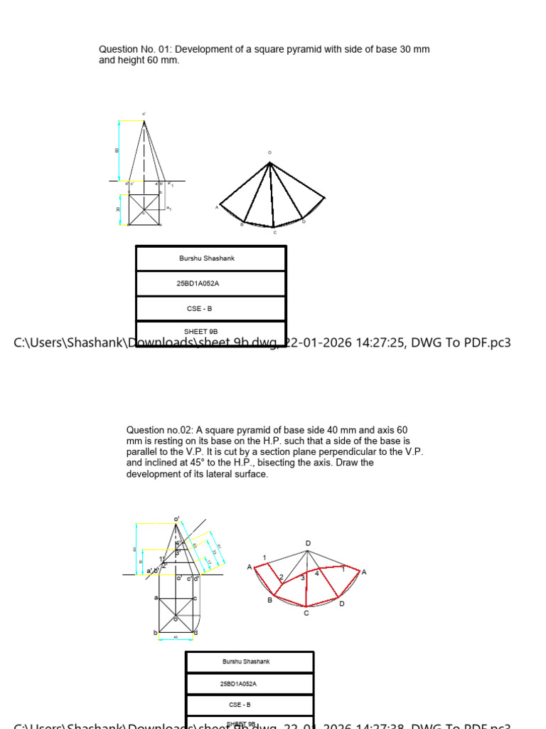 Development of Pyramids and Cones | PDF | Euclidean Geometry ...