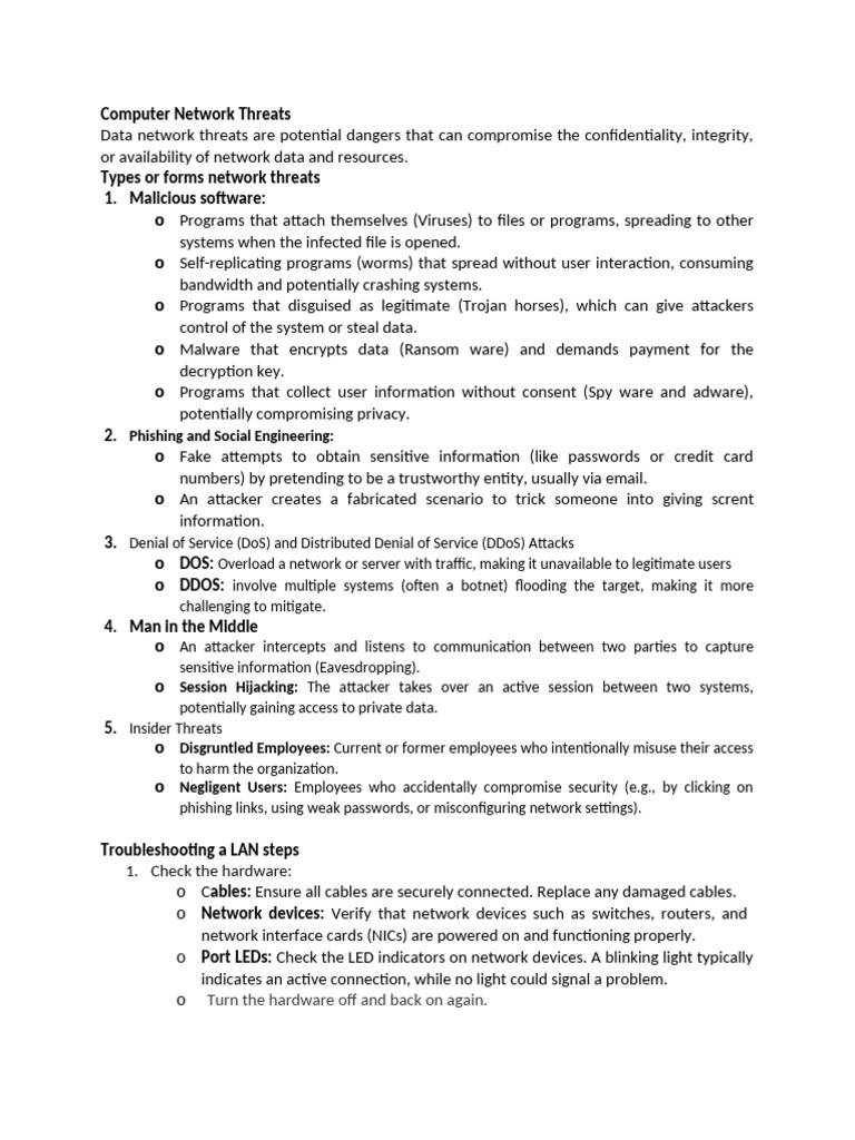 Understanding Computer Network Threats | PDF | Computer Network ...
