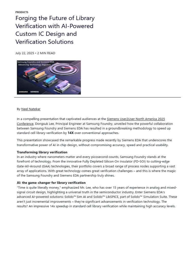 AI-Driven Library Verification Breakthrough | PDF | Electronic Design ...