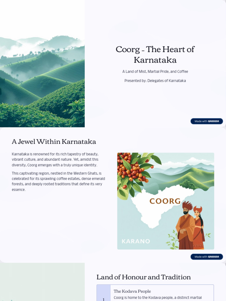 Explore Coorg: Culture, Nature, and Heritage | PDF