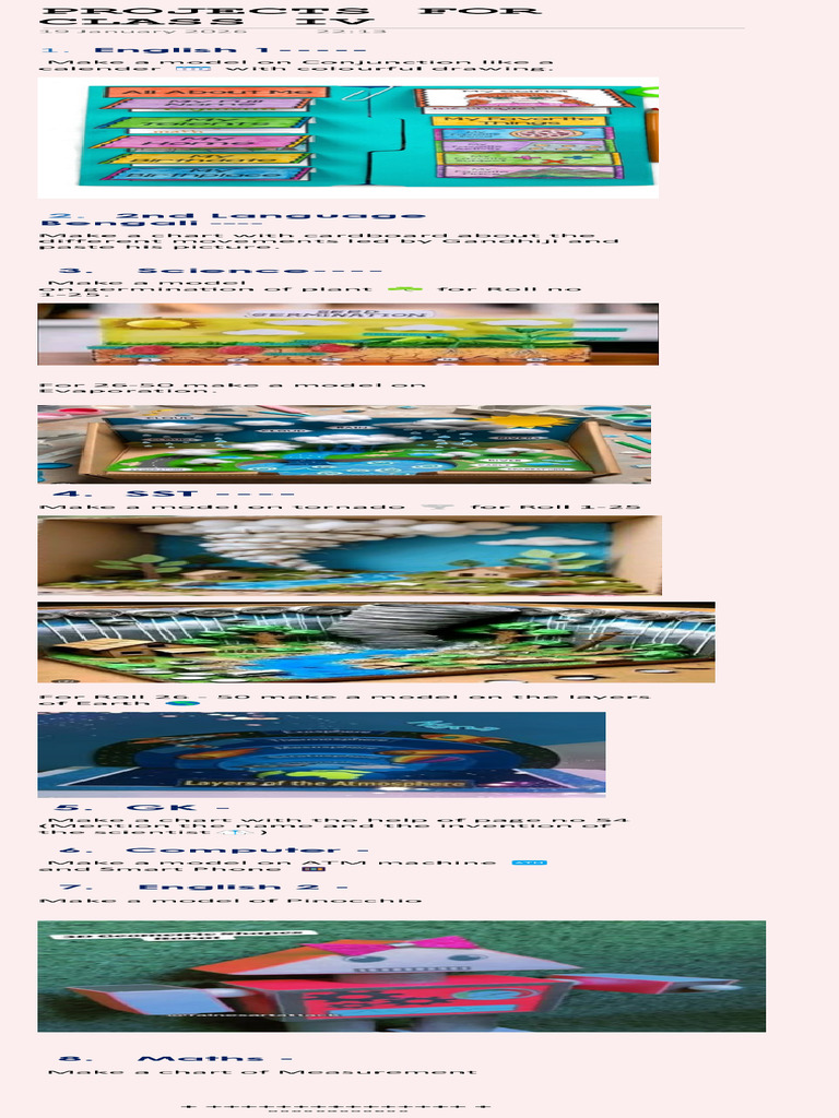 Projects For Class IV | PDF