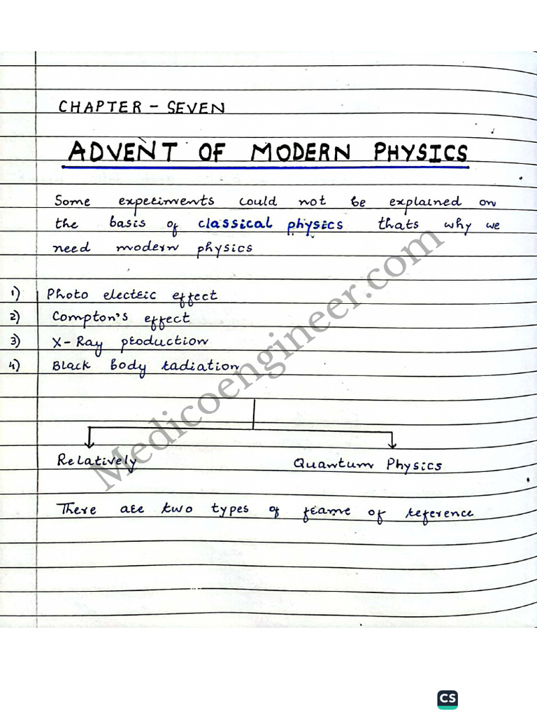 (Medicoengineer - Com) 17 - Advent of Modern Physics | PDF