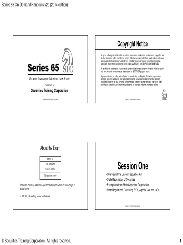 Series 65 Exam Overview and Guidelines | PDF | Securities (Finance ...