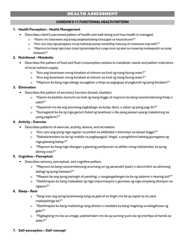Gordon's Example Questions | PDF