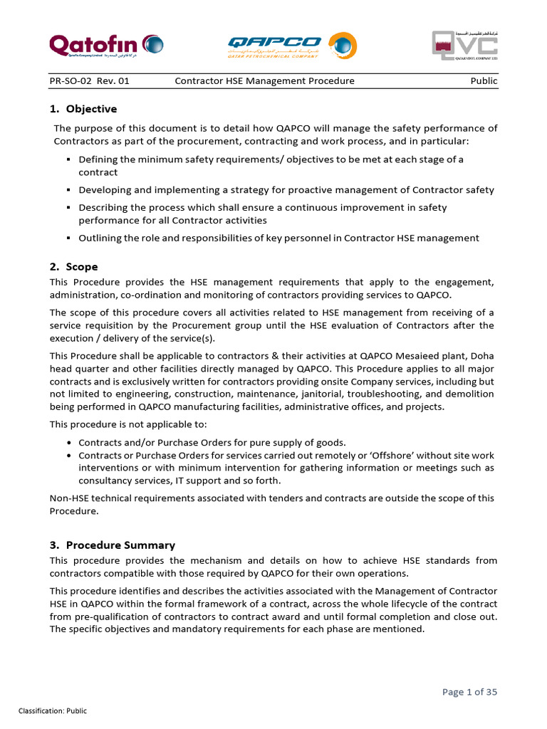 Contractor HSE Management Procedure Guide | PDF | Business