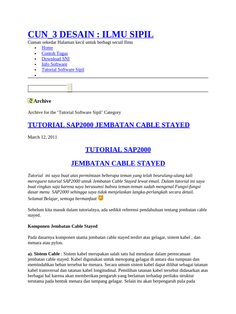 Tutorial SAP2000 Jembatan Cable Stayed | PDF