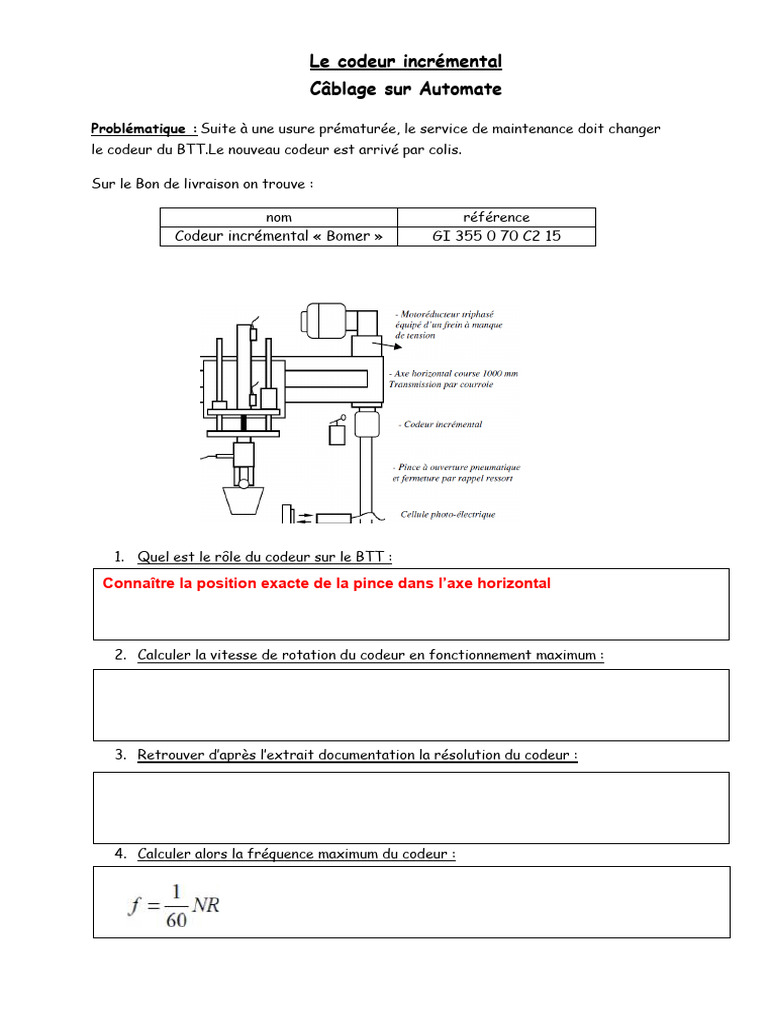 Câblage du Codeur Incrémental BTT | PDF | Électrotechnique