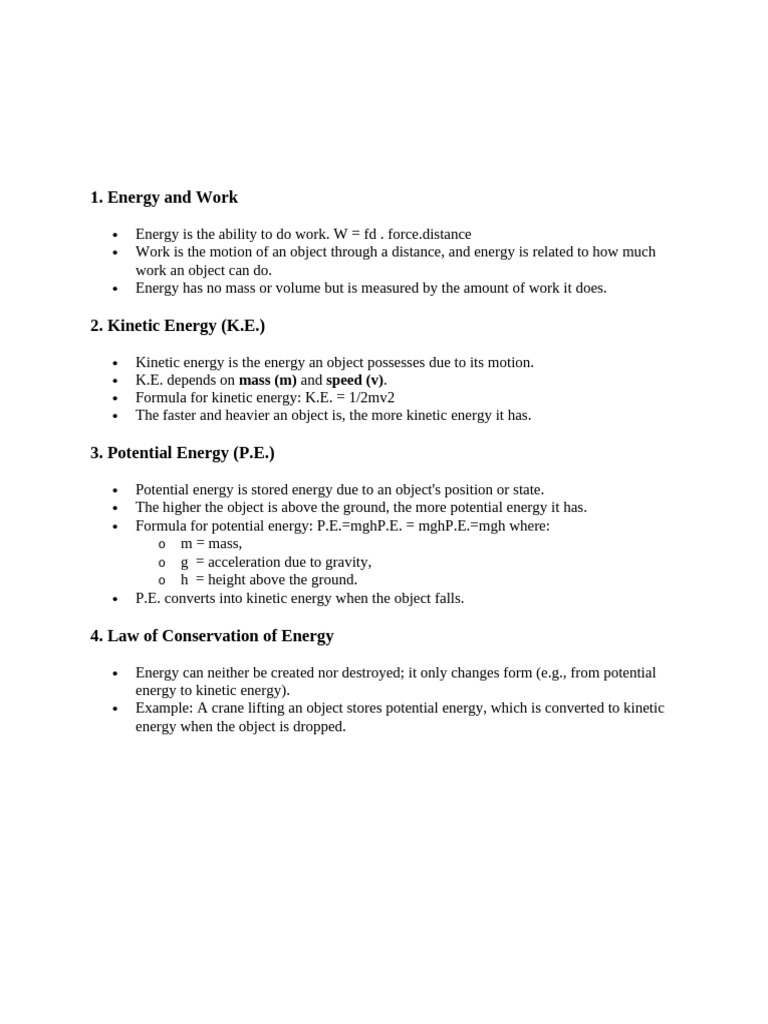 Work and Energy Notes | PDF