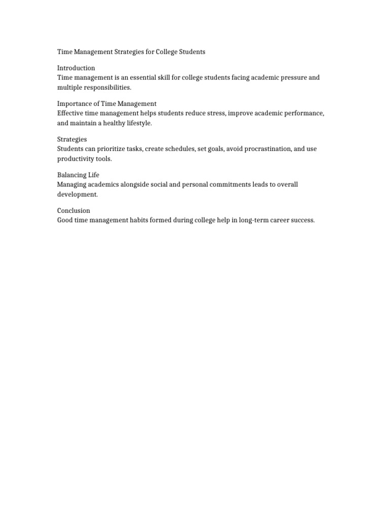 Document 3 Time Management College Students | PDF