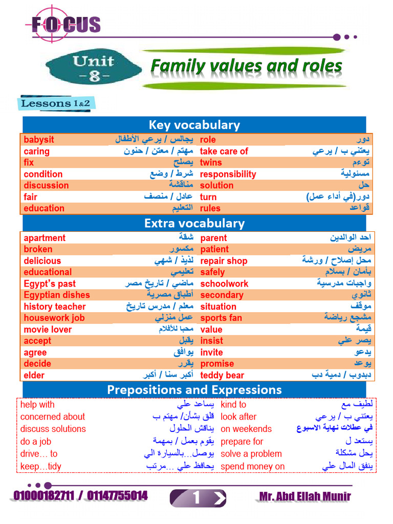 Family Roles and Responsibilities Guide | PDF | Adverb | Linguistic ...