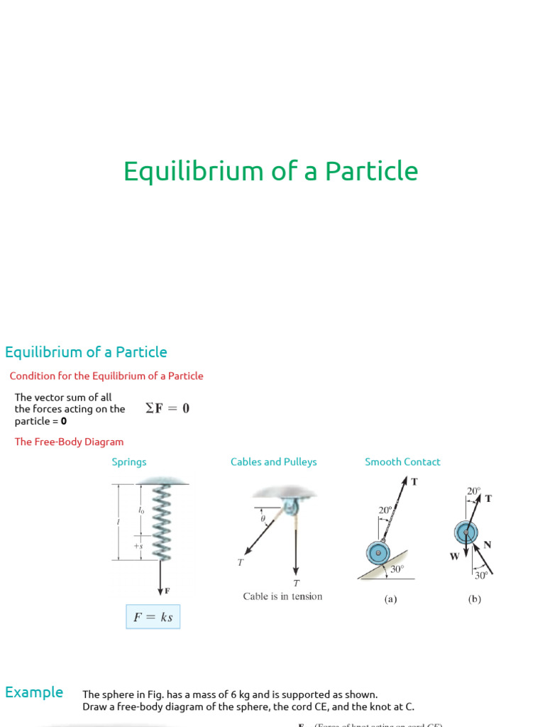 Particle Equilibrium Analysis Techniques | PDF | Force | Sphere