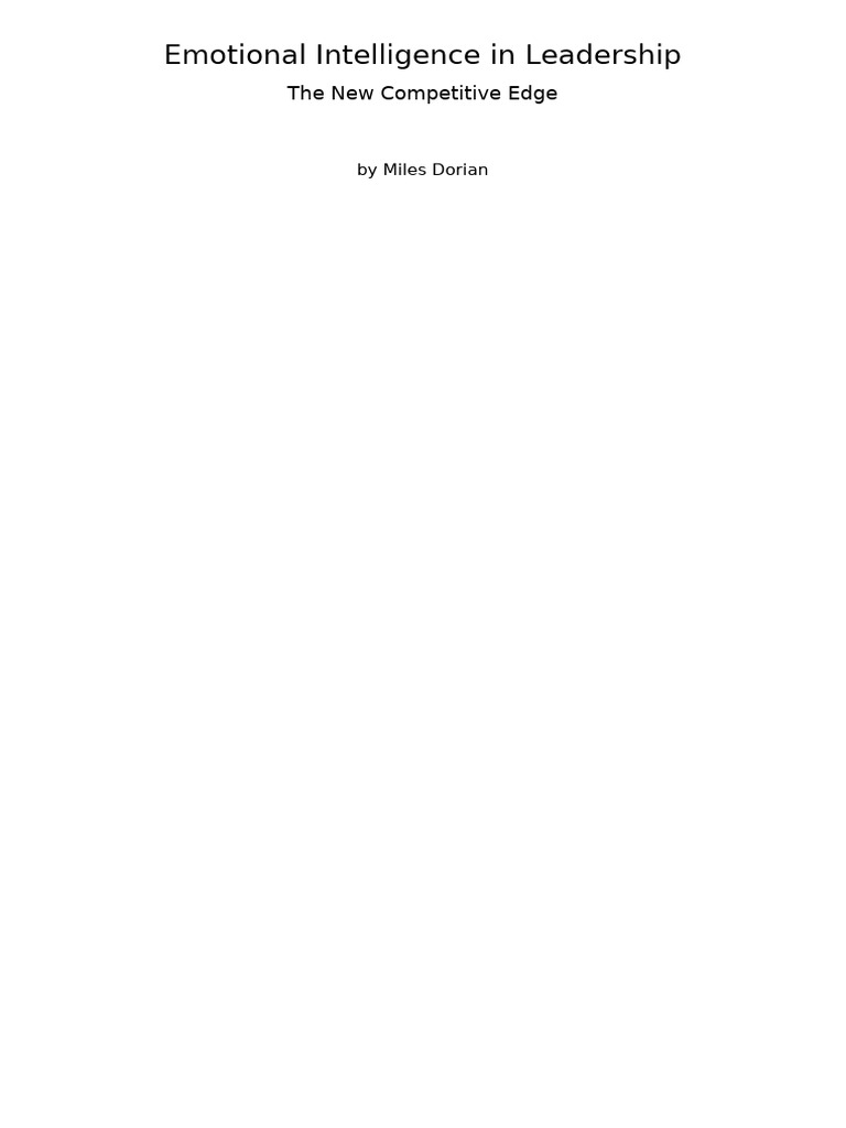 Emotional Intelligence for Effective Leadership | PDF | Empathy ...