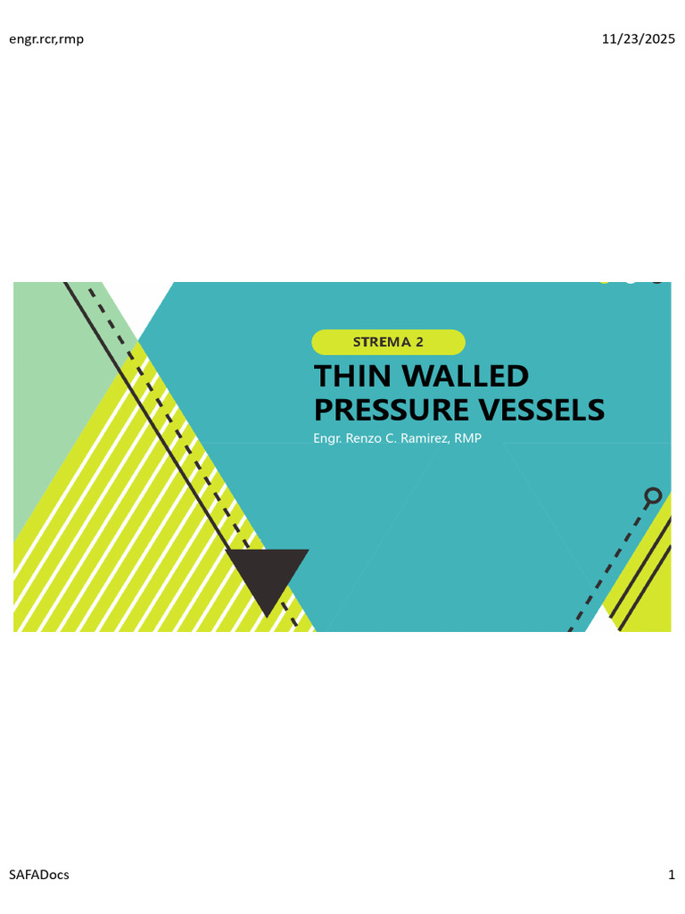 Thin Walled Pressure Vessel Stress Analysis | PDF | Stress (Mechanics ...
