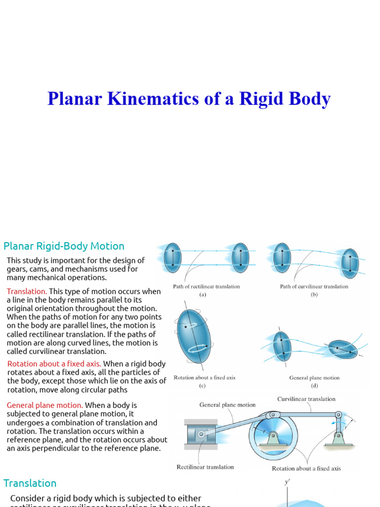 Planar Kinematics of Rigid Bodies | PDF | Kinematics | Rotation