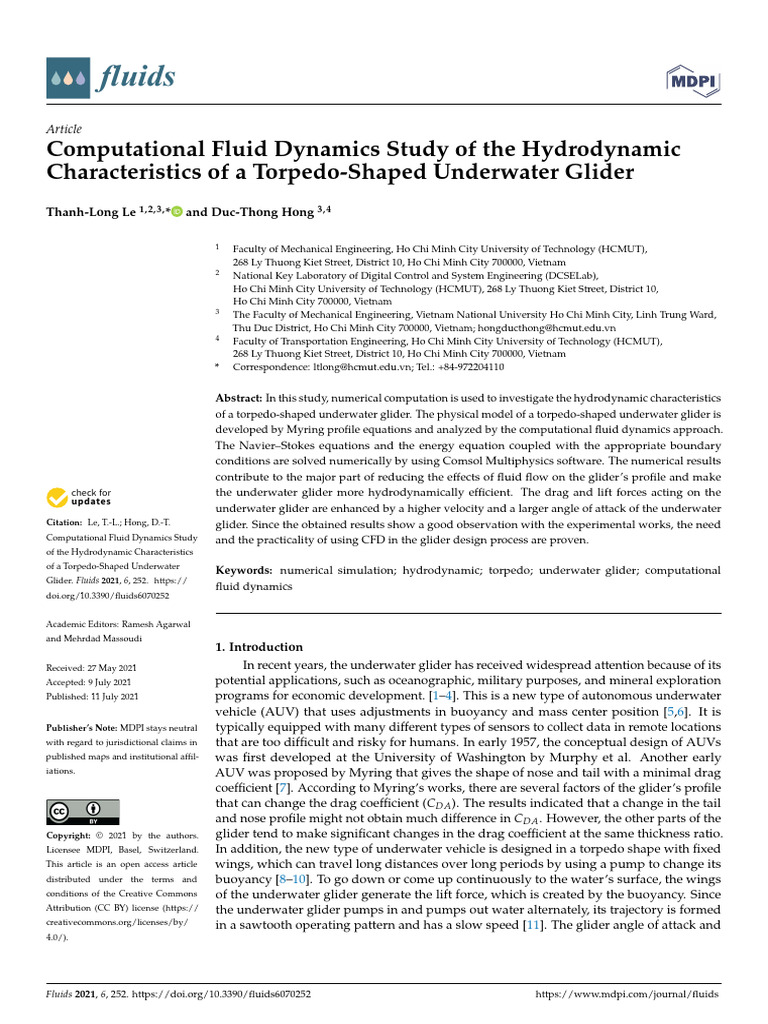 Computational Fluid Dynamics Study of The Hydrodynamic Characterisitcs ...